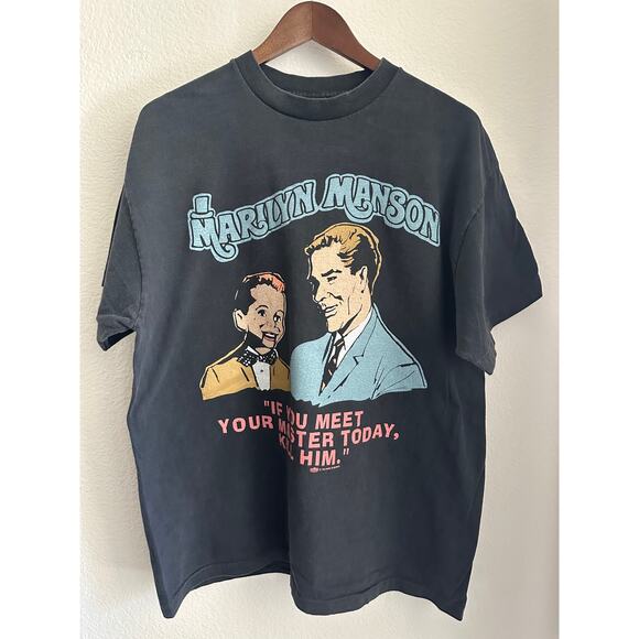 Marilyn Manson "If You Meet Your Master Today" Vintage Reprint T-shirt - Picture 1 of 7